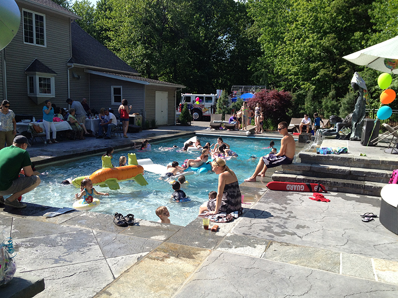 Swimming pool and stamped concrete project example 183